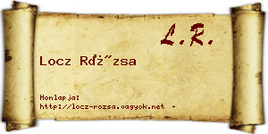 Locz Rózsa névjegykártya
